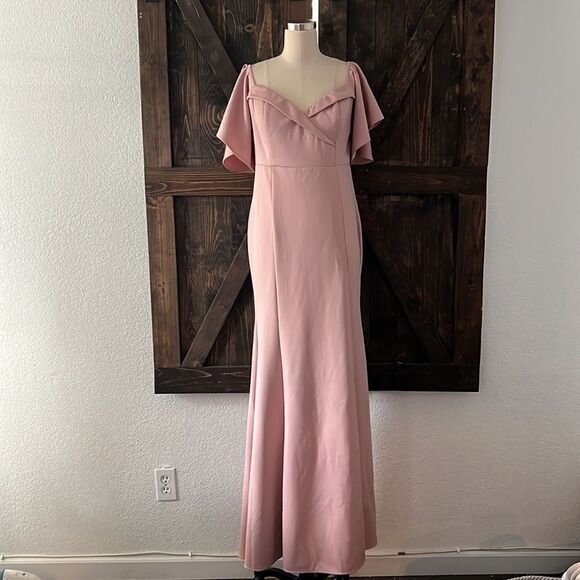 Maniju Blush Off the Shoulder Maxi/Formal Dress Sz- - Picture 2 of 13